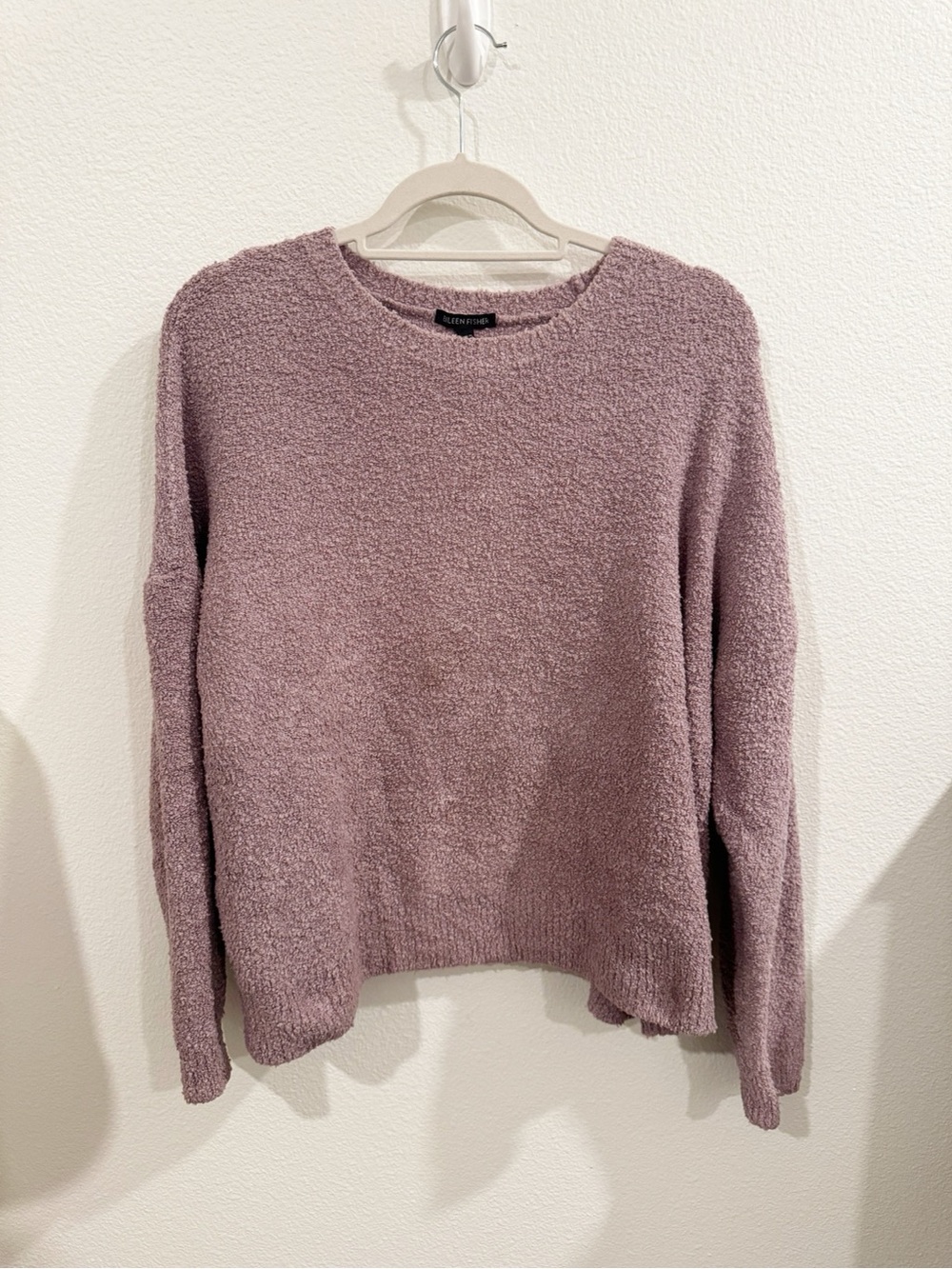 Eileen Fisher Organic Cotton Nubby Soft Bouclé Crewneck Sweater Size Large